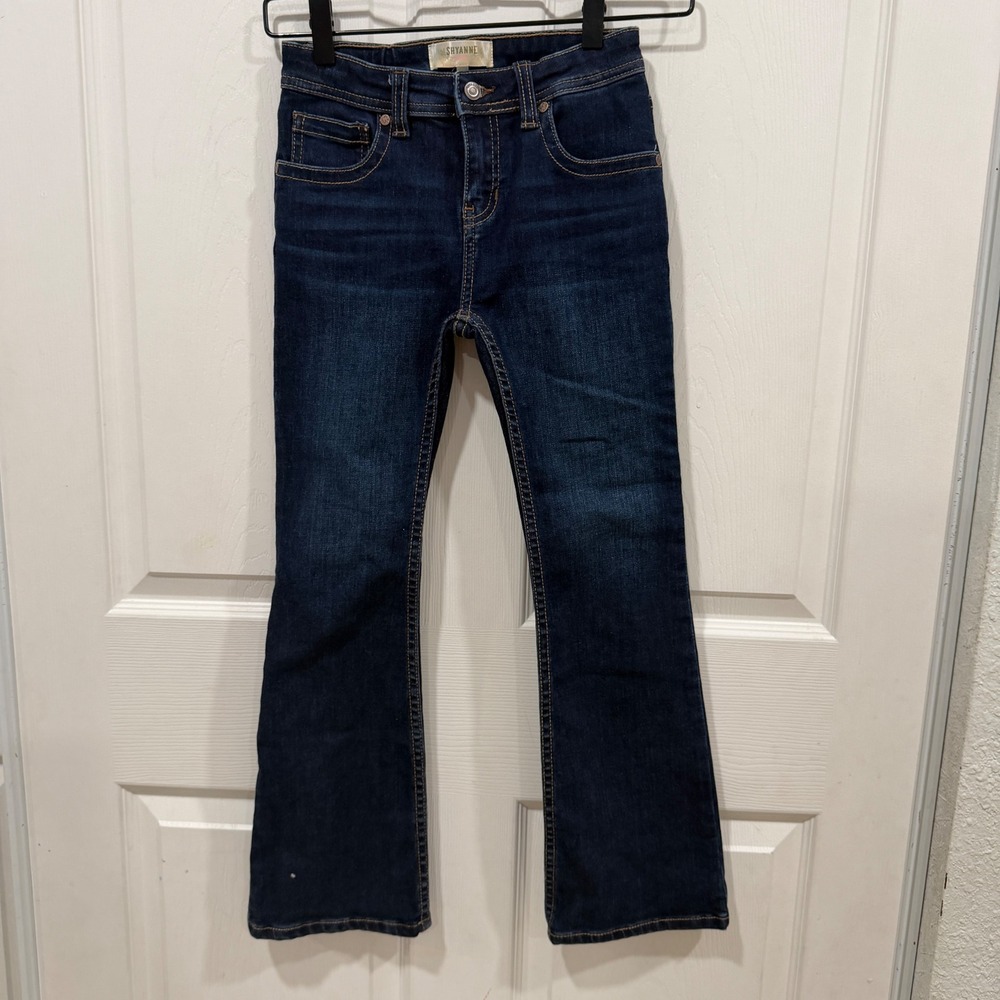 Shyanne Girls Dark Wash Bootcut Western Embroidered Denim Jeans Size 7